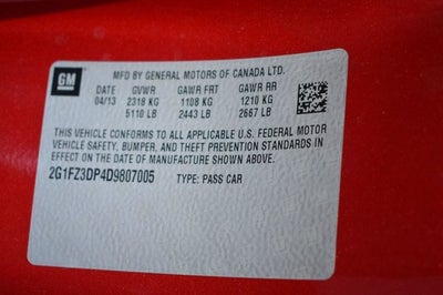2013 Chevrolet Camaro 2 Door Convertible ZL1 W/Navigation
