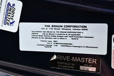2019 Honda Odyssey EX Braun XI-R Mobility Conversion Van