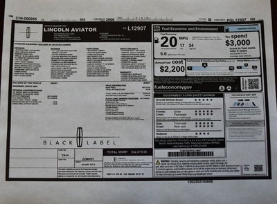 2023 Lincoln Aviator Black Label AWD SUV W/Equipment Group 800A